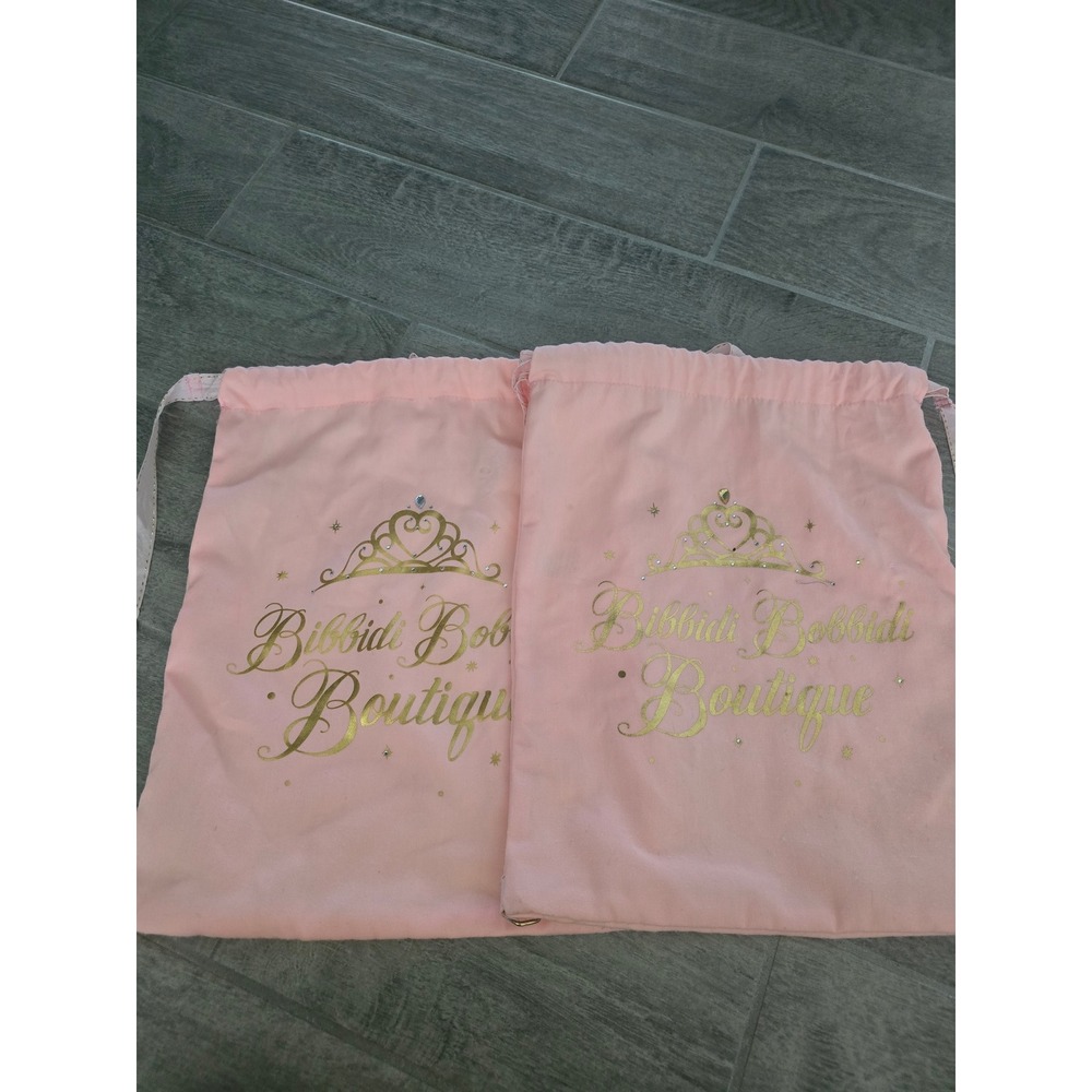 Disney Bibbidi Bobbidi Boutique Pink Gold Tiara Cinch Backpack Set‎ of 2